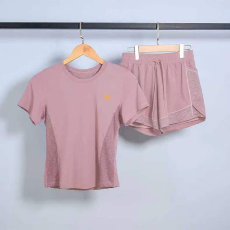 Outdoor Sportswear Set Summer Women Yoga T-shirt and Short
